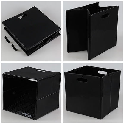Eudokky 4 Pack Foldable Cube Storage Box, Plastic Storage Cube with Handle