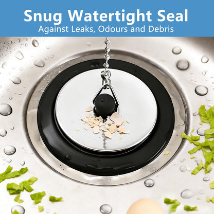 YINKIGI 4Pcs Universal Bath Plug Replacement and Upgraded Chain for UK Sink