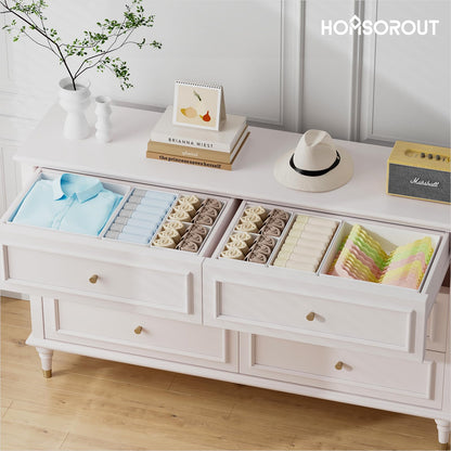 Homsorout Drawer Organisers Foldable Drawer Dividers - 10 Pack Fabric Clothes Wardrobe Storage Boxes Drawer Dividers Cubes for Baby Clothing, Socks