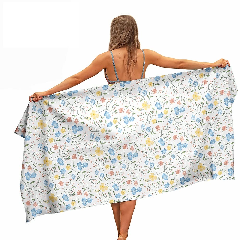 Ulticool Microfibre Towel – Cashmere Flowers – 160 x 80 cm – Lightweight Travel Towel Quick Drying Bath Towel Beach Towel Sauna Towel Microfibre