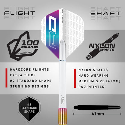 RED DRAGON Javelin Spectron 22 Gram Premium Tungsten Steeltip Darts Set with Dart Flights and Dart Shafts (Stems)