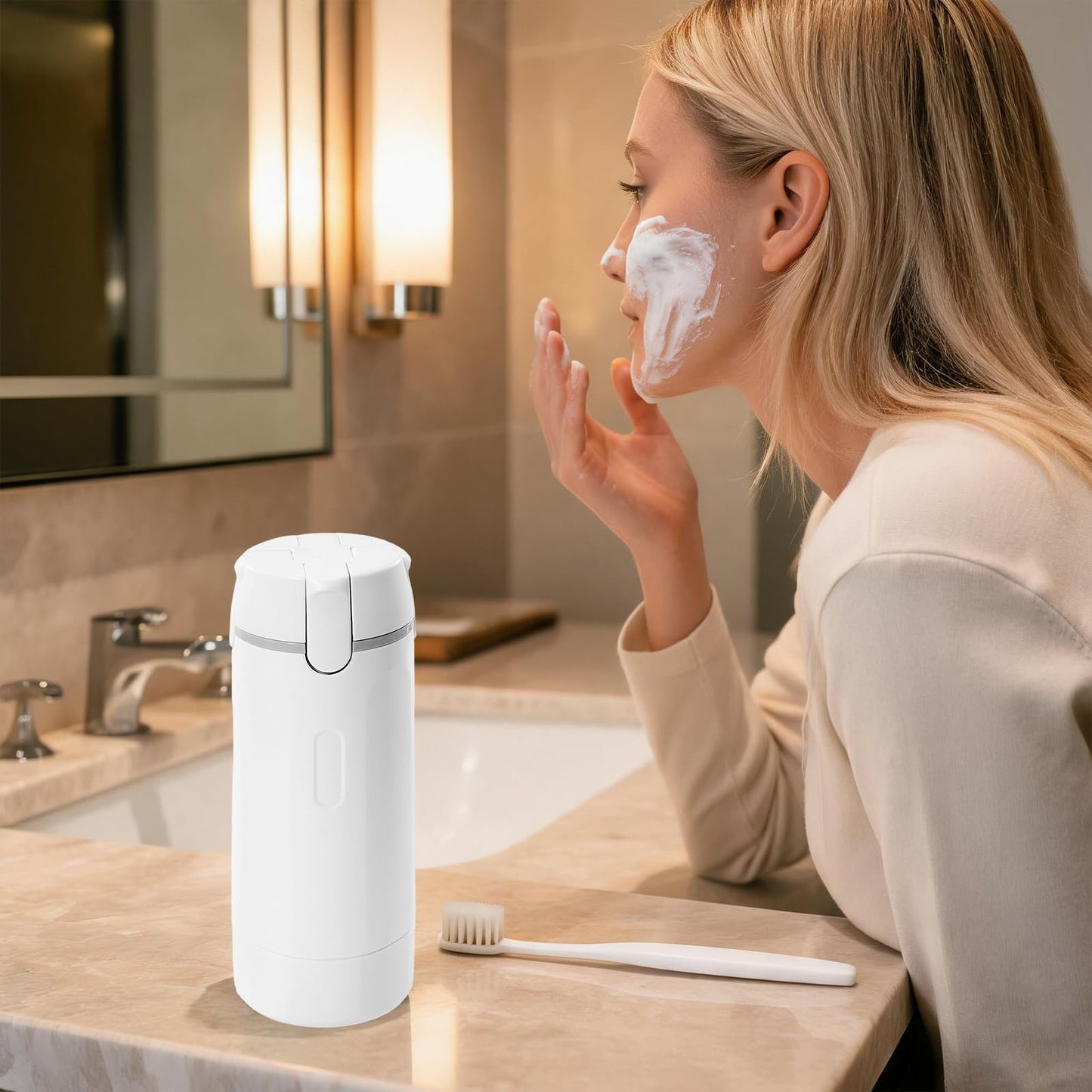 4 in 1 Travel Bottle Dispenser, Refillable Leakproof Mini Plastic Travel Containers for Toiletries