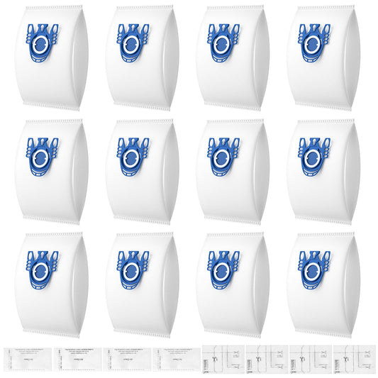 12 Pack 3D Airclean GN Vacuum Bags Compatible with Miele Classic C1, Complete C1, Complete C2, Complete C3, S227, S240, S270, S400, S2, S5, S8 Series