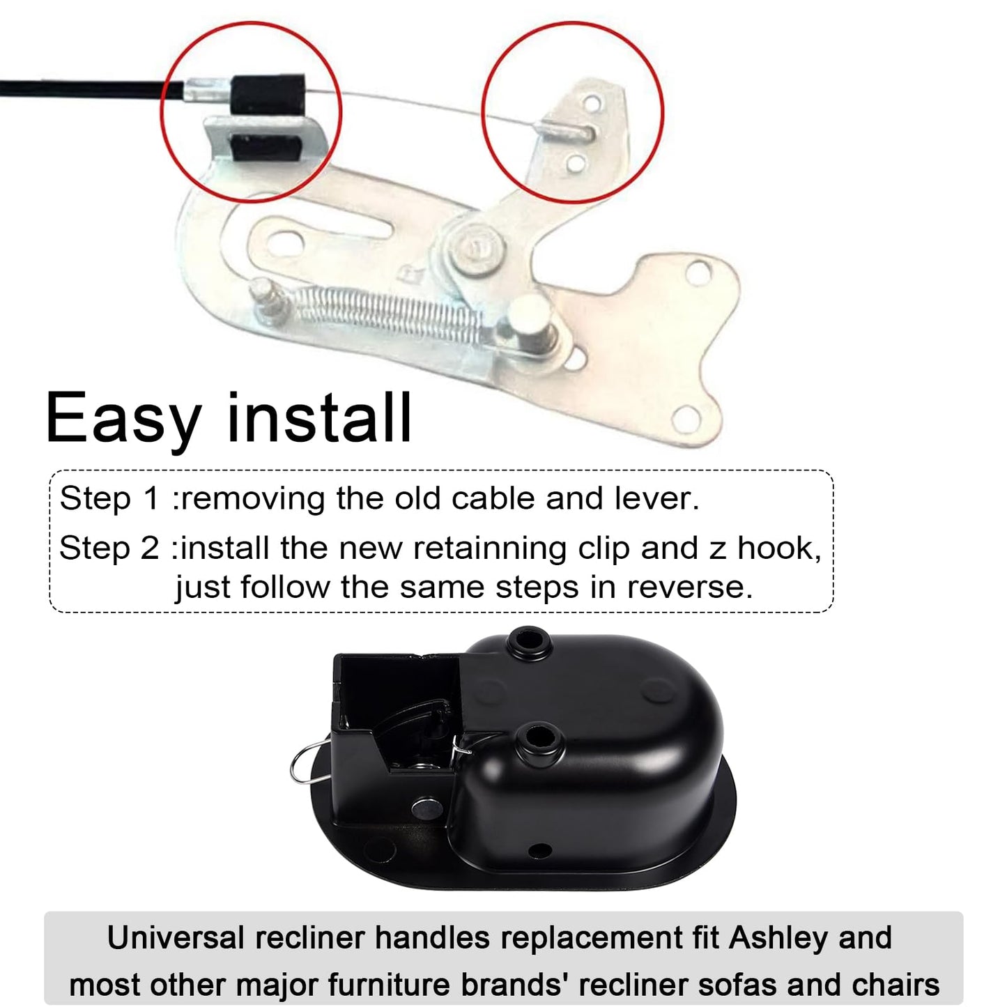 Funnytek 1 Set Sofa Chair Recliner Release Pull Handle Replacement Parts
