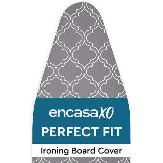 Encasa XO Ironing Board Covers and pad 125x46 cm- Thick 3mm Felt Padding, Drawstring Tightening & Lock, Heat Reflective, Scorch & Stain Resistant, for