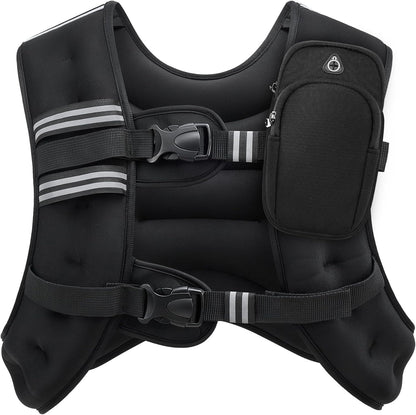 ZELUS Weighted Vest, 9kg Weight Vest with Reflective Stripe for Workout, Strength Training, Running, Fitness, Muscle Building, Weight Loss,