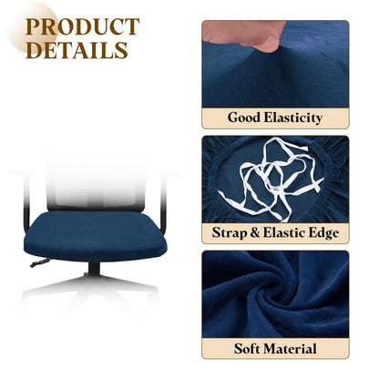 sourcing map Office Chair Cover, Stretchable Soft Rotating Chair Slipcover Washable Desk Computer Seat Cover Protector for Office Home, L(45-48cm)