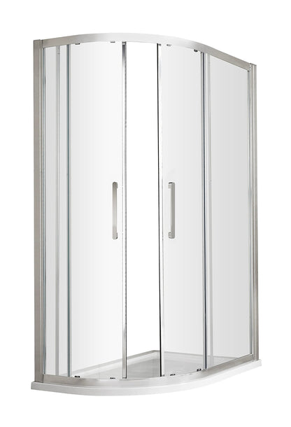 Hudson Reed M1290QH4 Apex Modern Bathroom EasyFit Offset Quadrant Shower Enclosure with 8mm Toughened Safety Glass and Round Handles, 1200mm x 900mm