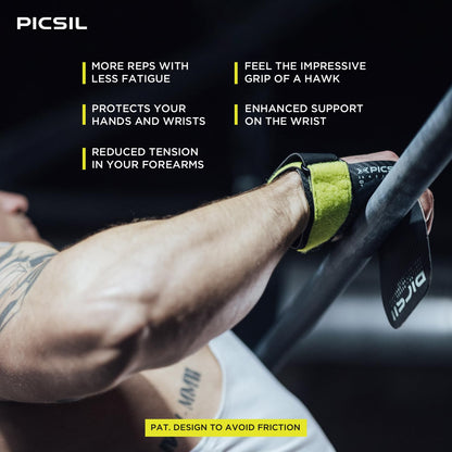 PICSIL Hawk Hand Grips Without Magnesium, Holeless Grips, Versatile Grips for Cross Training Athletes, Gymnastics, Gym, Boxing, Weightlifting, Greater