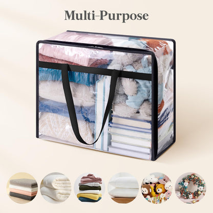 Lifewit 8 Pack Clear Storage Bags, 40L Plastic Clothes Storage Bags