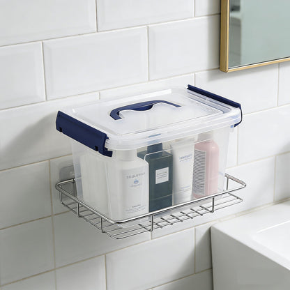 Parlynies 3L Plastic Storage Container Bin with Latching Lid, Small Storage Bin Tote Stackable and Nestable Organizing Box, Pack of 6