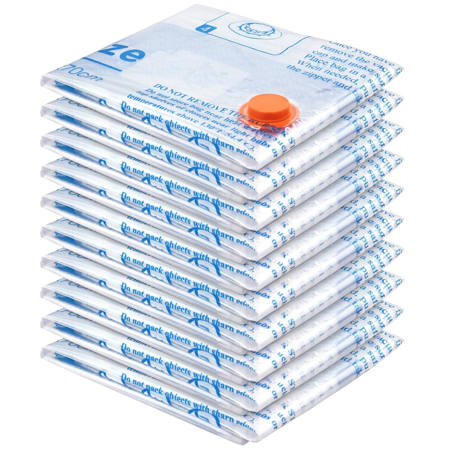 Vacuum Storage Bags,10 Small Space Saver Sealer Bags, Vacuum Bags for Clothes, Pillows, Comforters, Blankets, Beddings