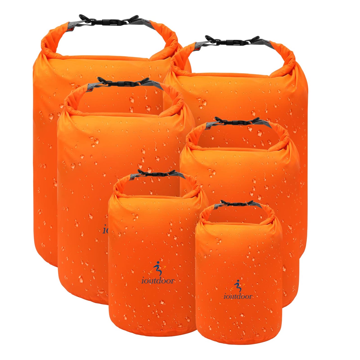ioutdoor Dry Bag Set 2L + 5L + 10L + 20L+ 40L+ 70L Waterproof Small Lightweight Dry Bags for Paddle Board Kayaking Swimming Fishing Camping Hiking