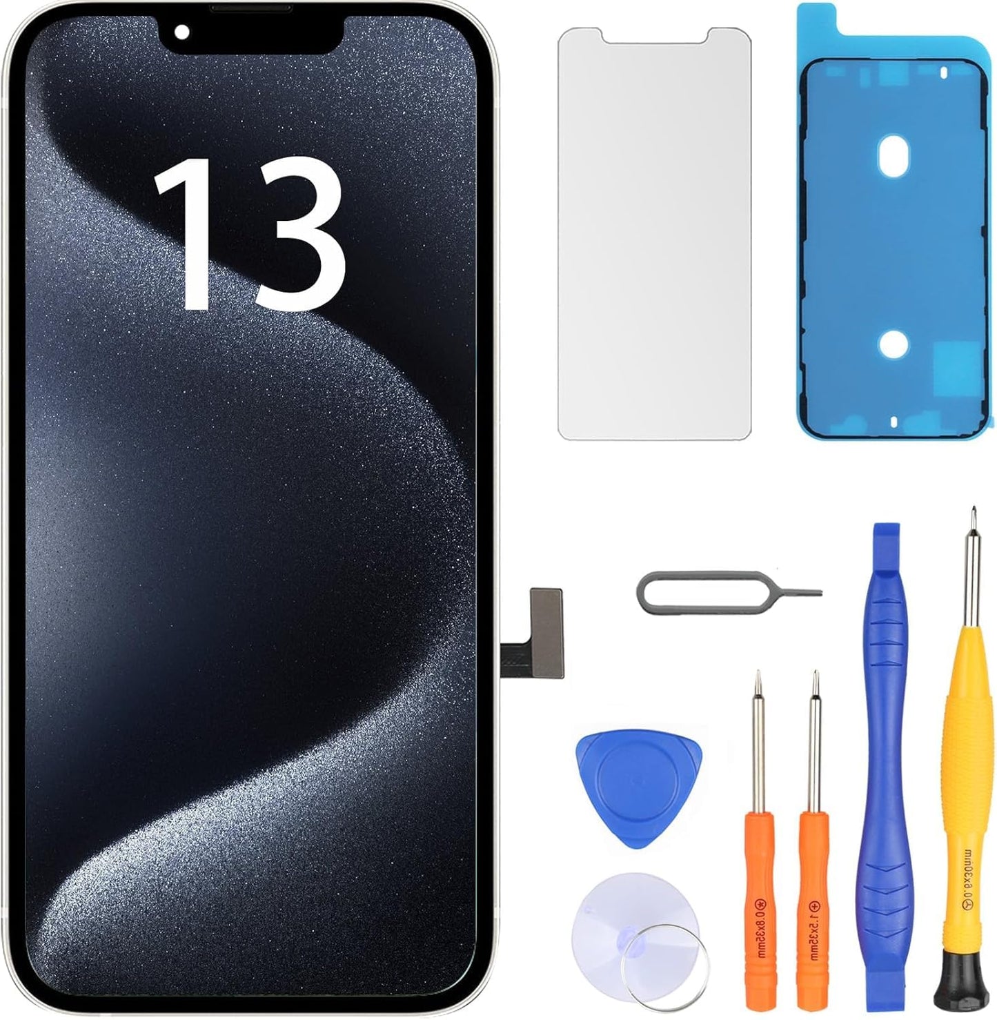 LL TRADER Screen Replacement for iPhone 13 6.1" LCD Retina FHD Display COF Touch Screen Digitizer with Repair Tool Kits, Waterproof Tape, Screen