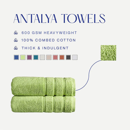 Christy Antalya Bath Sheets Set | 6 Piece | 100% Turkish Cotton | 600GSM | Soft Plush Luxury Towel Set | 2 Bath Sheets 2 Hand Towels 2 Face Cloths