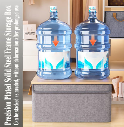 AARAINBOW Wardrobe Clothes Storage Boxes 4 Pc, Stackable Fabric Boxes with Lids Closet Storage