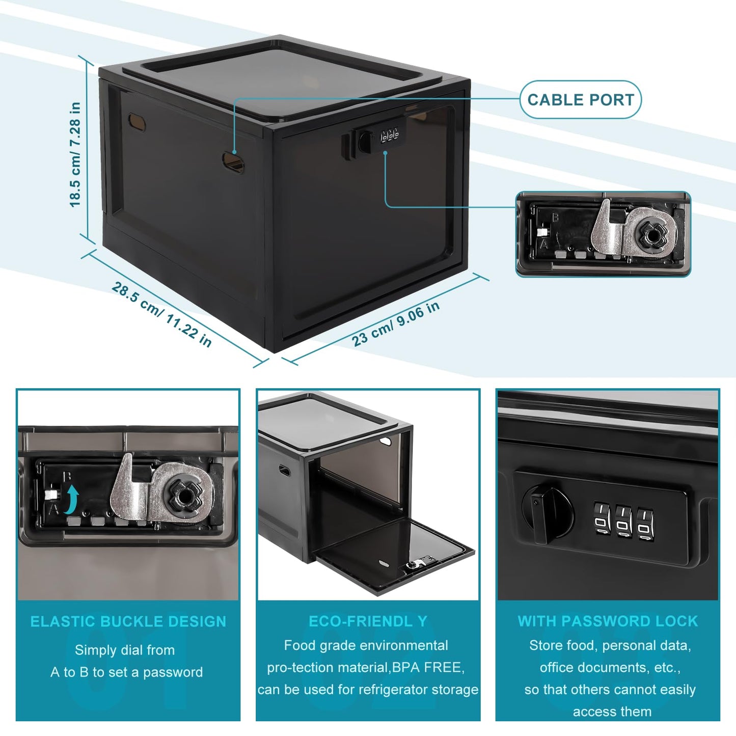 Lockable Medication Storage Box for Food Snacks Phone & Office Documents