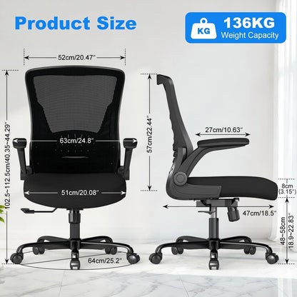 AnyGod Office Chair, Ergonomic Mesh Home Desk Chair with Flip-up Armrests