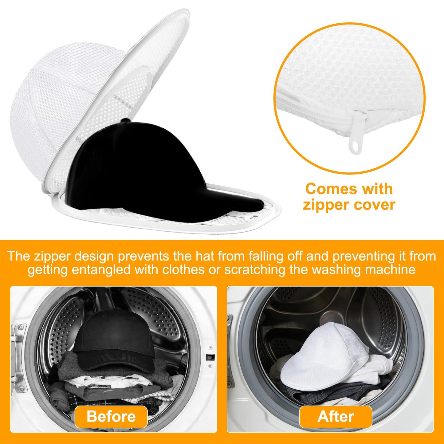 Baseball Cap Washing Cage, Hat Washer Cage, Collapsible Hat Cleaner Washing Cage, cCap Cleaner for Washing Machine & Dishwasher