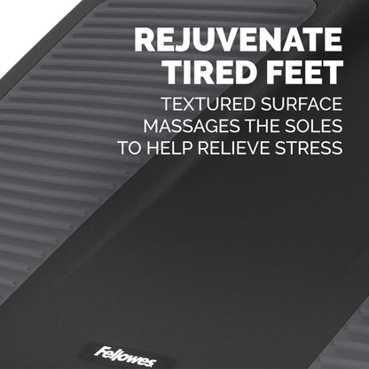 Fellowes Professional Series Ultra Ergonomic Foot Rest for Under Desk with three Height Adjustments and Massage Surface, Black