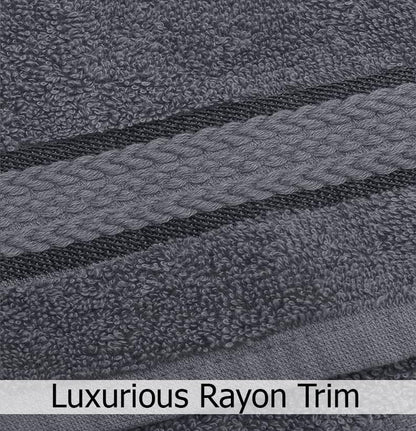 COTTON CRAFT Ultra Soft Luxury 6 Piece Ringspun Cotton Towel Set, 580GSM, Heavyweight, 2 Bath Towels, 2 Hand Towels, 2 Washcloths, Charcoal Grey