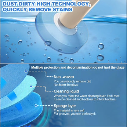 Toilet Wand Refills - 32 Disposable Toilet Brush Heads for Single Use Disposable Replacement Head For Toilet wand Toilet Brush Head Replacement Layer