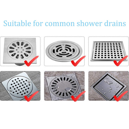 2Pack Shower Drain Hair Catcher Stainless Steel & Silicone Bath Shower Drain Protector Mesh Sink Strainer Drain Filter Shower Plughole Cover for