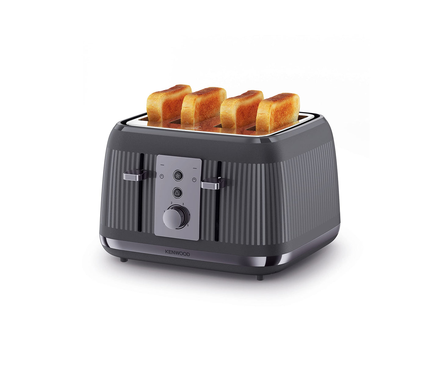 Kenwood Dusk Toaster, 4 Slot Toaster, Reheat, 5 Browning Settings, Defrost And Cancel Functions, Pull Crumb Tray, TFP30.000GY, 1800W, Slate Grey