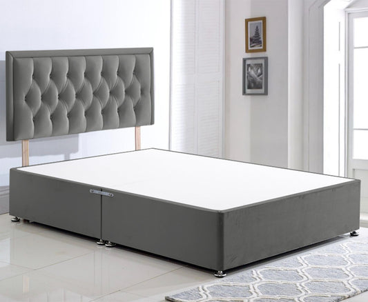 ComfoRest - 5FT King Size Bed Frame in Grey with 24" Headboard | NO DRAWER, WITHOUT MATTRESS | Sleek Setup for Contemporary Bedrooms