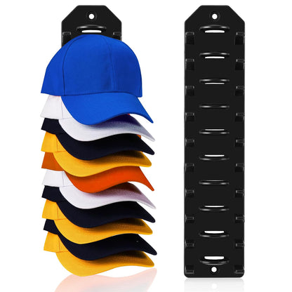 2 Pack Hat Organizer for Baseball Caps, Black Hats Racks Hooks for Wall
