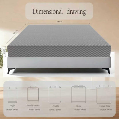 Dai Lufei Memory Foam Double Mattress, Medium Firm Support, Mattress Protector with Zipper Removable Cover,Soft Comfort(Grey, Double 20cm)