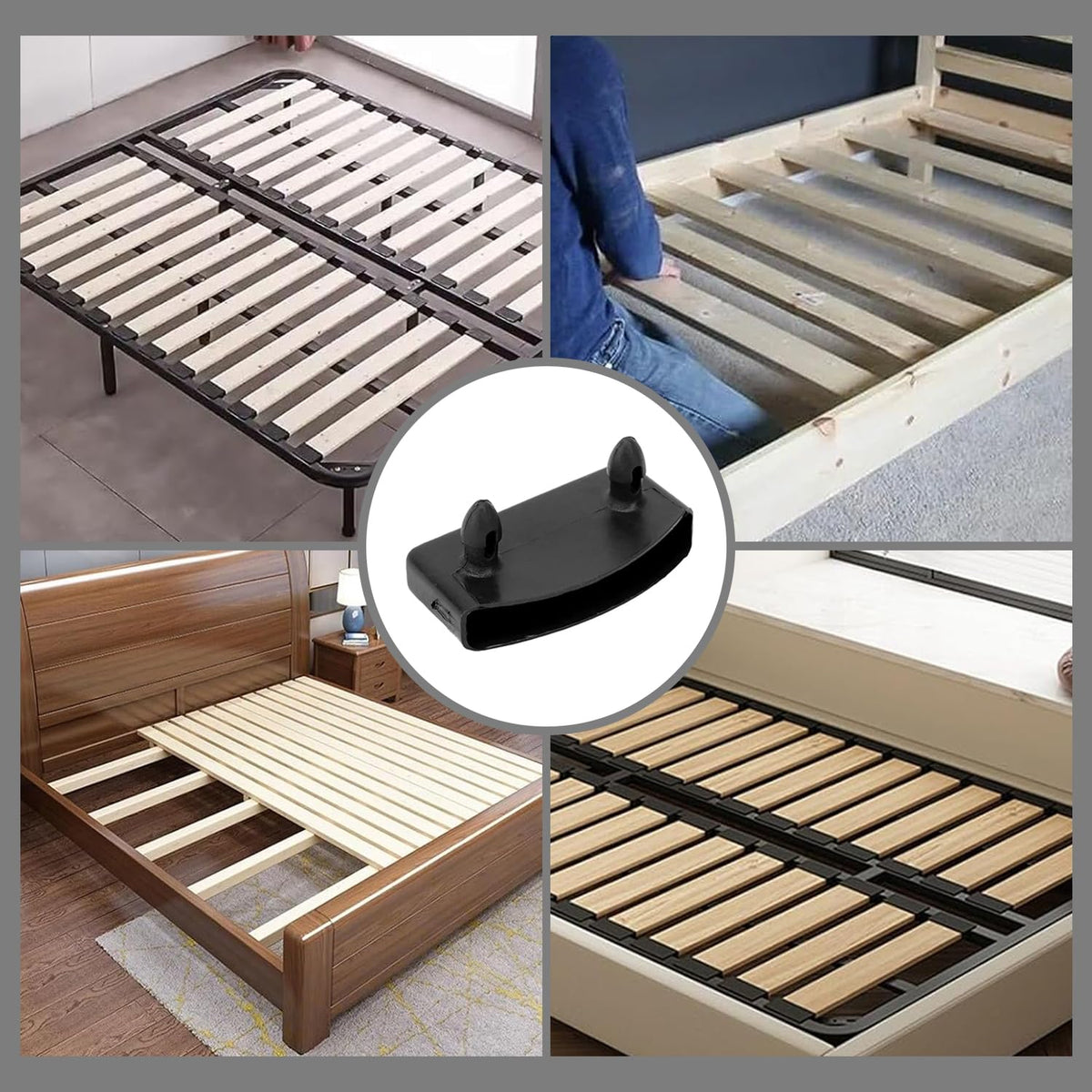 Pozaqutar 12-Piece Bed Slat Holders Set, Durable Plastic Caps for Side and Center Slats, Replacement Parts for Single, Double, King