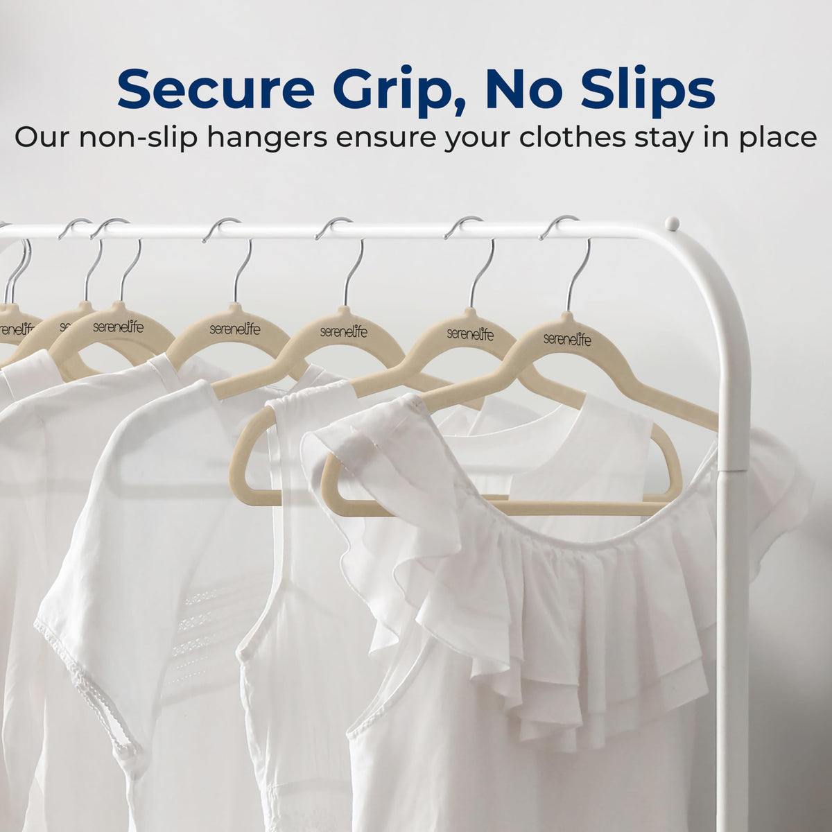 50 Pieces Velvet Hangers - Space Saving Heavy Duty Slim Suit Clothes Hanger Set with 360 Degree Swivel Metal Hook, Can Hold Up to 10 Lbs. For Coats