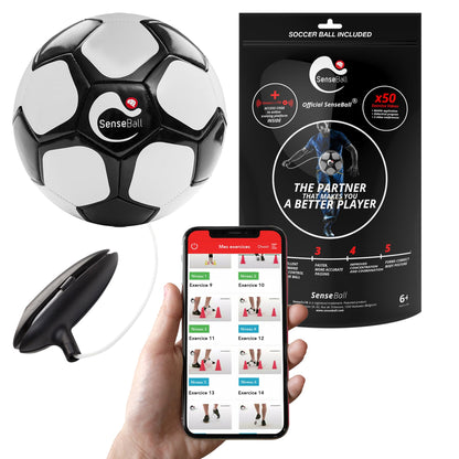 SenseBall Smart Football - Training Equipment for Kids and Adults - Trainer App with Exercises & Routines - Football Presents