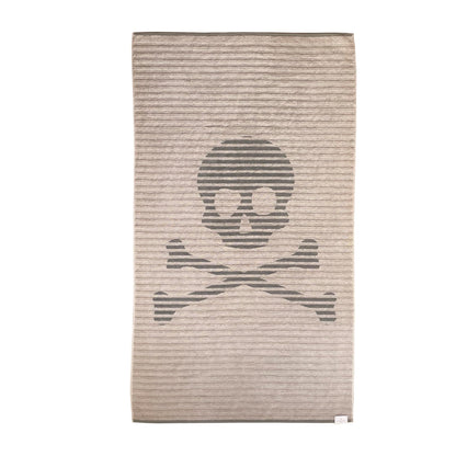 Scalpers Towel 90x180 cm 100% Cotton 500GSM Beige with Logo and Stripes Home