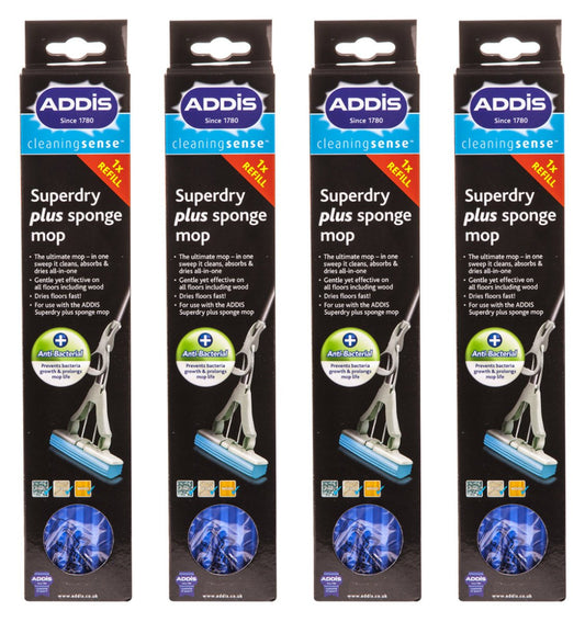 Addis. PVA Sponge Mop Refill, Metallic (4 pc)