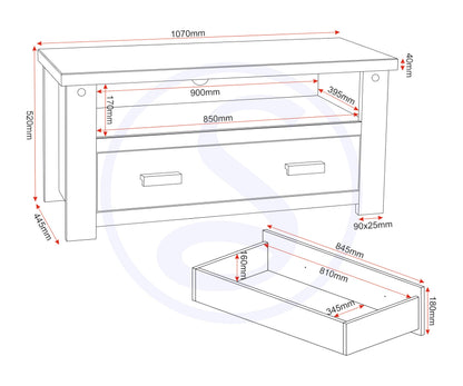 Seconique Tortilla Flat Screen Tv Unit in Distressed Waxed Pine