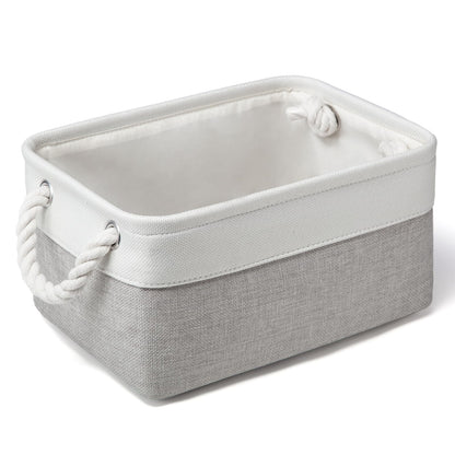 Small Storage Baskets With Handles, Fabric Canvas Material Storage Box for Home Office Products Organize, Small Storage Box Fit Cat Dog Toy