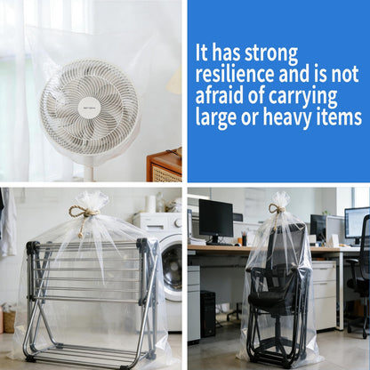 6 Pcs Extra Large Clear Plastic Storage Bags Set, 100 x 152 cm Reusable Flat Giant Extra Large Plastic Bags for Storage Suitcase Luggage Furniture