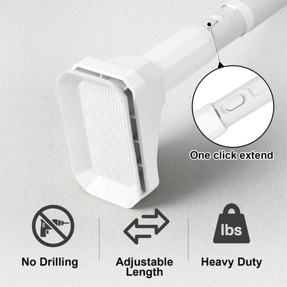 Heavy Duty Tension Pole, Extendable Curtain Rod No Drill - Telescopic Adjustable Rods for Window or Door, Strong Support for Clothes Hanging