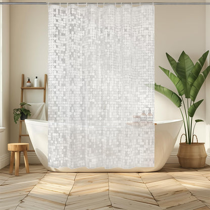 BANLMEYD Shower Curtain, 3d Geometry PEVA Bathroom Curtains Shower Curtains Mould Proof Resistant 180x180cm with Metal Grommets for Wet Rooms, Shower