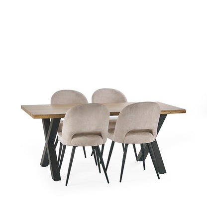 Julian Bowen Harvey Dining Table for 6, Brown - H75 x W180 x D90cm