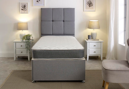 Extreme Comfort Hybrid Grey Essentials Mattress | 2ft6 Shorty (75cm x 175cm) | Memory Foam & Bonnell Spring | Plush Feel | Cooltouch Plus Sleep
