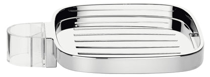 Hansgrohe Plastic Soap Dish for Shower Rod Softcube Soap Dish 26519000, Chrome-plated, Oval, 1 piece, 0.06 kg, Adjustable
