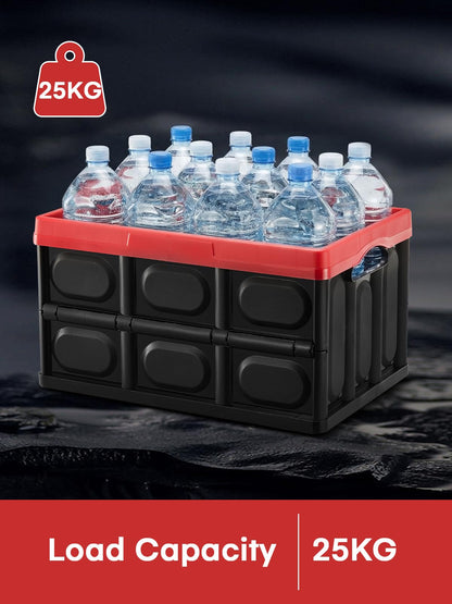 FOHERE Collapsible Storage Bins with Lids 3 Packs, 48L Stackable Crate