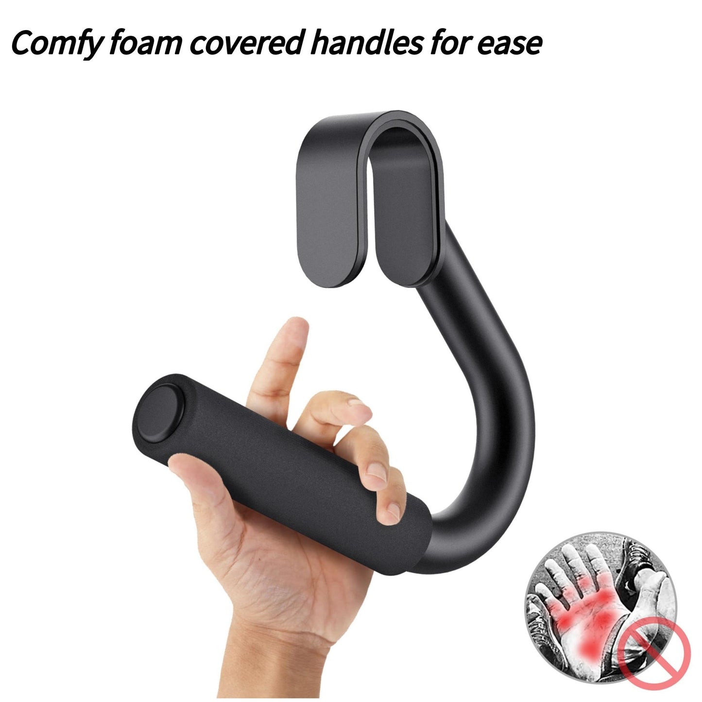 SELEWARE Multifunctional Grip Hadles Robust Steel Tubing Netural Grip Pullup Handle Attachments For Pull-up Bars, Barbells and Resistance Bands Comfy
