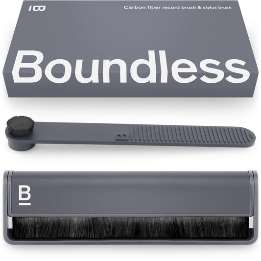 Boundless Audio Record Cleaning Kit - 2-in-1 Vinyl Cleaning Kit Includes Record Brush & Stylus Cleaner - Carbon Fibre Anti-Static Vinyl & Stylus