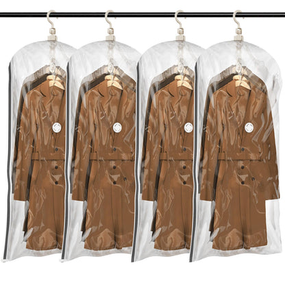 TAILI Hanging Vacuum Storage Bags, Vacuum Storage Bags for Coats, 4 Jumbo