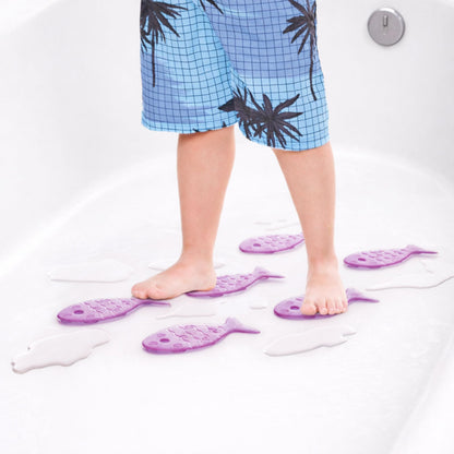 TATAY Set of 6 Non-Slip Fish Shapes, Antibacterial PVC, 7.5 x 14 cm