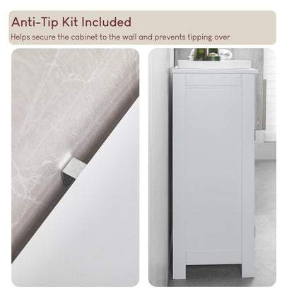 Bath Vida Priano Freestanding 2 Drawer 2 Door Bathroom Floor Cabinet, White